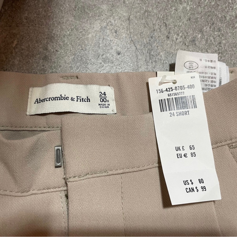 Abercrombie tailored 90s relaxed pants. 
Size 24 SHORT or 00 short 
NWT